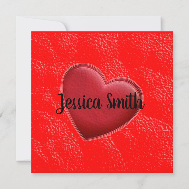 Handskrift Elegant Namn Red Heart Kärlek Romantik (Framsida)