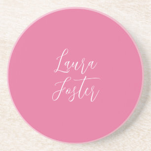 Handskrift Elegant Namn Rosa Färg Underlägg