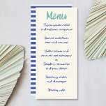 Handskrift Fet Retro Grönt Blue Bröllop Meny<br><div class="desc">Handskrift Fet Retro Grönt Blue Bröllop Menu Card - även underbart passande för alla andra firande,  t.ex. födelsedag eller sommartid i party.</div>