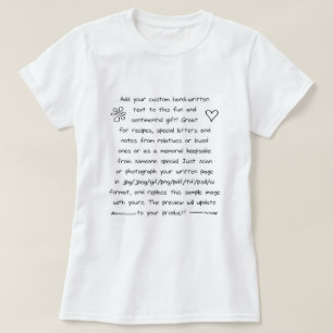 Handskrift för Anpassningsbar T Shirt