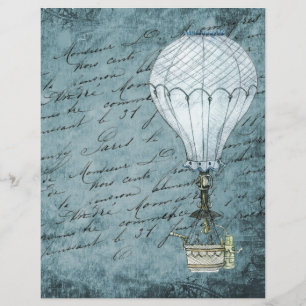 Handskrift för Dusk Blue Luftballong Steampunk