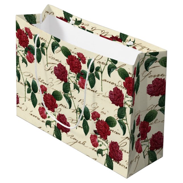 Handskrift för fantastisk Röd ros och klassisk Vin (Framsidan Vinklad)