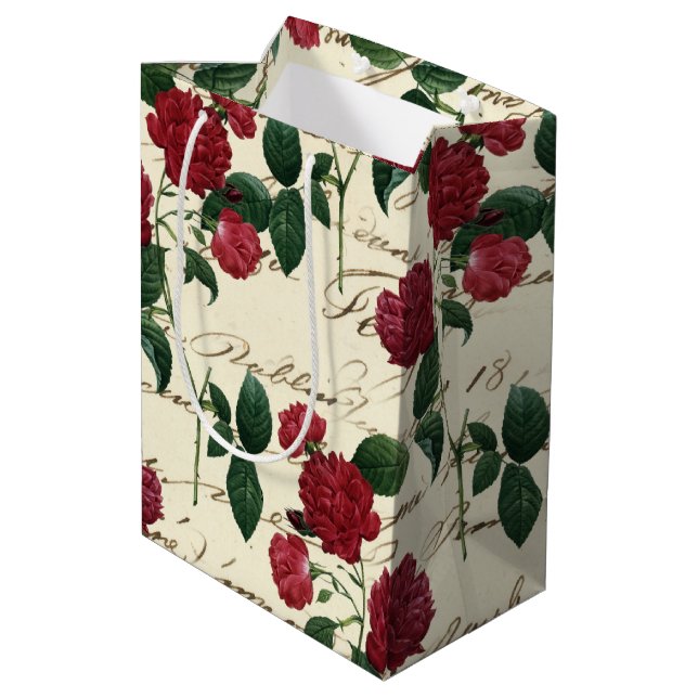 Handskrift för fantastisk Röd ros och klassisk Vin (Baksidan Vinklad)