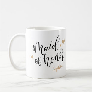 Handskrift för Personlig maid of honor muggar