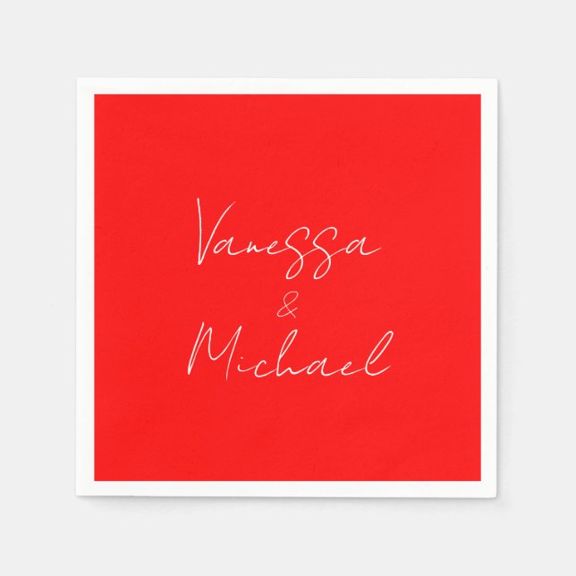 Handskrift för professionell namn personligt bröll pappersservett (Framsidan)