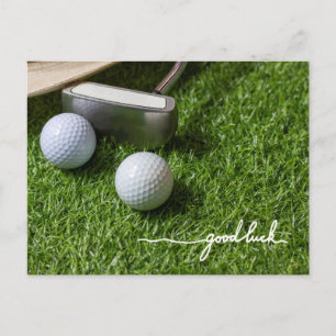 Handskrift från Golf hälsning golf boll lycka till Vykort
