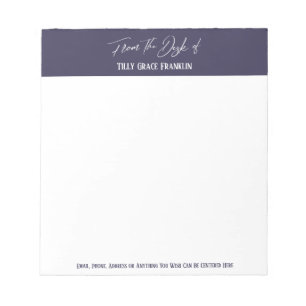 Handskrift från Mörk Dusty Lilas skrivbord Anteckningsblock
