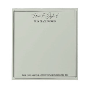 Handskrift från skrivbordet för enkel Elegant Anteckningsblock