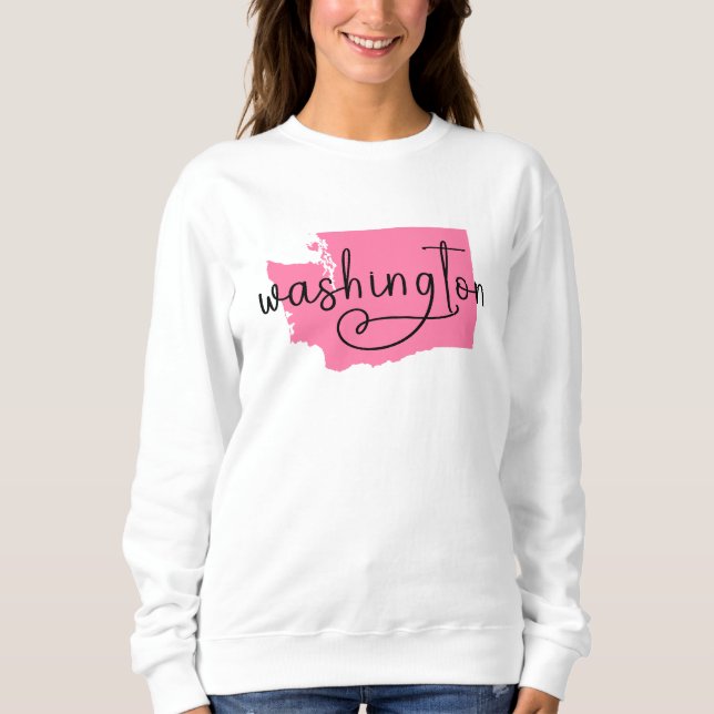 Handskrift Heart Washington i Rosa T Shirt (Framsida)