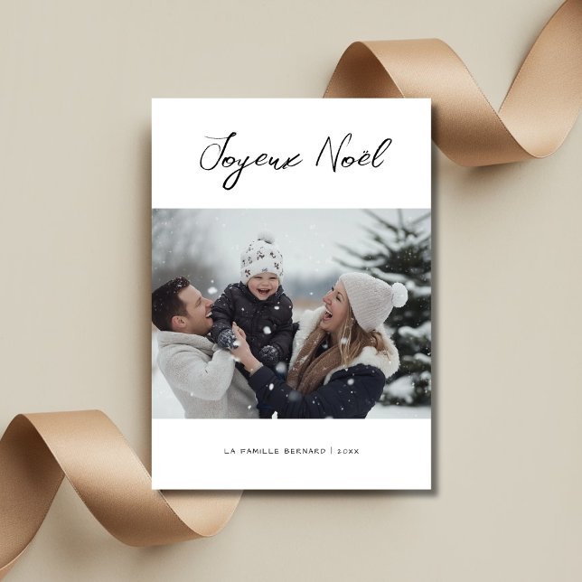 Handskrift Joyeux Noël Fransk jul Photo Julkort (Skapare uppladdad)