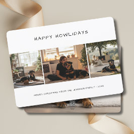 Handskrift Lycklig Howlidays Hund jul 4 Photo Julkort