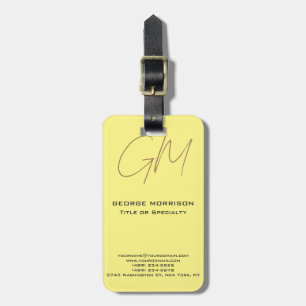 Handskrift Monogram Initialer Professionell Modern Bagagebricka