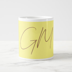 Handskrift Monogram Initialer Professionell Modern Jumbo Mugg