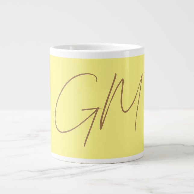 Handskrift Monogram Initialer Professionell Modern Jumbo Mugg (Framsidan)