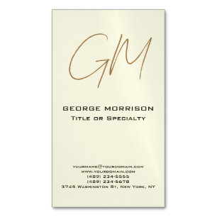 Handskrift Monogram Initialer Professionell Modern Magnetiska Visitkort
