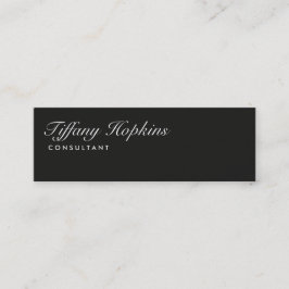 Handskrift Mörk Grått Modern Slim Feminine Mini Visitkort