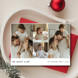 Handskrift Oh What jul Baby Family Photo Julkort