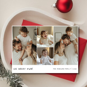 Handskrift Oh What jul Baby Family Photo Julkort