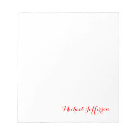 Handskrift Skrift Elegant Enkel Röd Vit Anteckningsblock