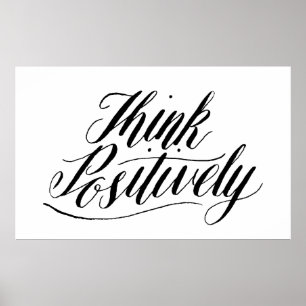 Handskrift Typografi-design, Tänka positiv Poster