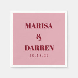 Handskrift Whisky Red Rosa Personligt bröllp Pappersservett