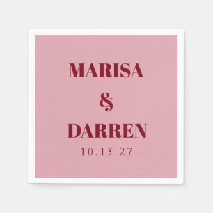 Handskrift Whisky Red Rosa Personligt bröllp Pappersservett