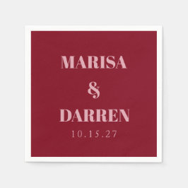 Handskrift Whisky Red Rosa Personligt bröllp Pappersservett