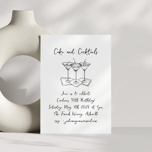 Handskriftlig Cakes Cocktails Doodles-Födelsedagsf Inbjudningar