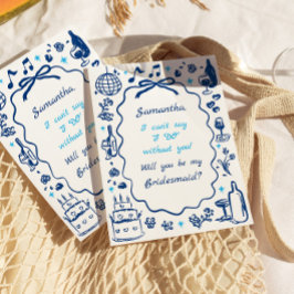 Handskriftlig Champagne Bridesmaid Frieri Inbjudningar