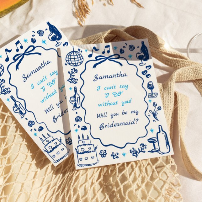 Handskriftlig Champagne Bridesmaid Frieri Inbjudningar (Skapare uppladdad)