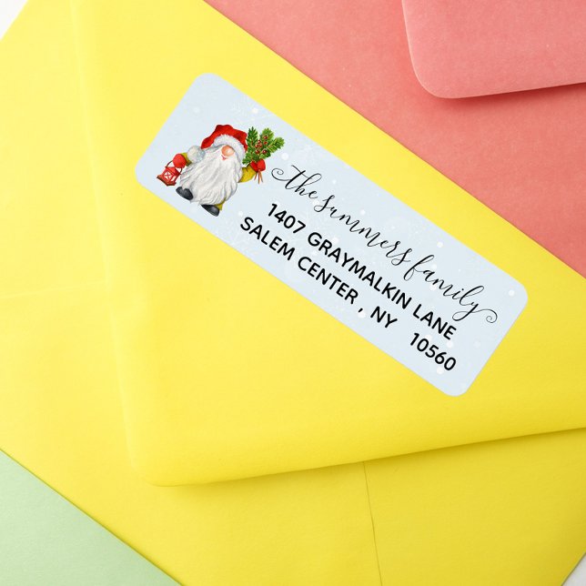 Handskriftlig Kalligrafi Julgräddgummi Adress Returadress Etikett (Skapare uppladdad)