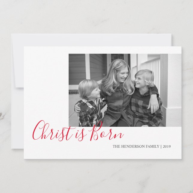 Handskriftlig Kristus är Born Photo jul Julkort (Framsida)