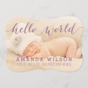 Handskriftlig Modern Baby Birth-meddelande Meddelande