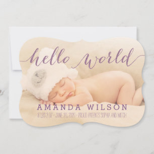 Handskriftlig Modern Baby Birth-meddelande Meddelande
