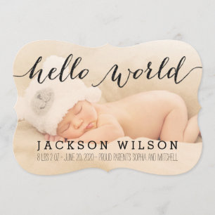 Handskriftlig Modern Baby Birth-meddelande Meddelande