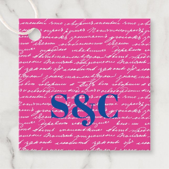 Handskriftsformat par INITIALER par Preppy-Roligt Gåvor Etiketter (Framsida)