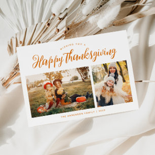 Handskriftsfoto för Happy thanksgiving Julkort