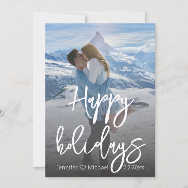 Handskriftsfoto för snyggten lycklig helgdag anteckningskort (Framsida)