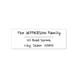 Handskriftsliknande Familj Namn Rubber Frimärke Självfärgande Stämpel