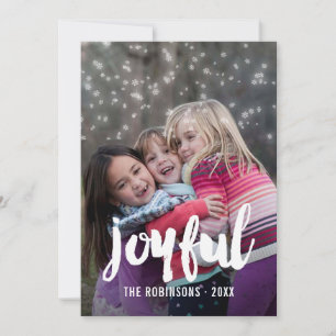 Handskriftsöverlägg Snö Jul Familjefoto Julkort