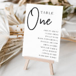 Handskript Bord ONE   Guest Namn Bordsnummer<br><div class="desc">Enkla kort för bordsnummer och chic i klassiskt svartvitt gör en elegant påstående vid bröllop eller händelsen. Design innehåller "bord [nummer]" i en ögonetsblandning av klassisk serif och handskrivet skript, med enskild gäst namn under. Utformningen upprepas på båda sidor. Individuellt numrerade kort som säljs separat. Beställ varje bordsnummer var för...</div>