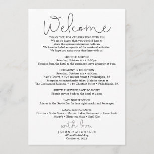 Handskript Bröllop Itinerary - Bröllop Welcome Program