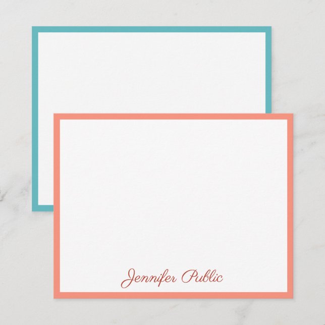 Handskript för Anpassningsbarna elegant Färg Anteckningskort (Fram/baksida)