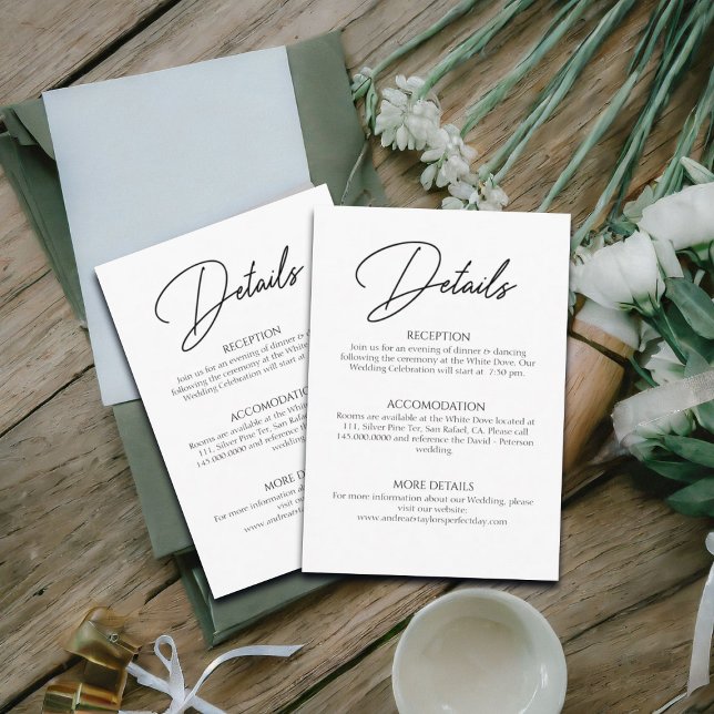 Handskript för Bröllop-information Tilläggskort (Skapare uppladdad)