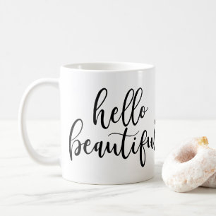 Handskript för hej Bevalt Black Kaffemugg