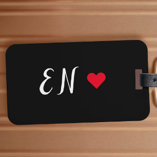 Handskript för Monogram Black Heart Bagagebricka