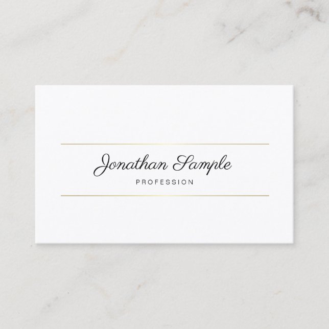 Handskript Guld Chic Luxury Elegant Template Visitkort (Framsida)