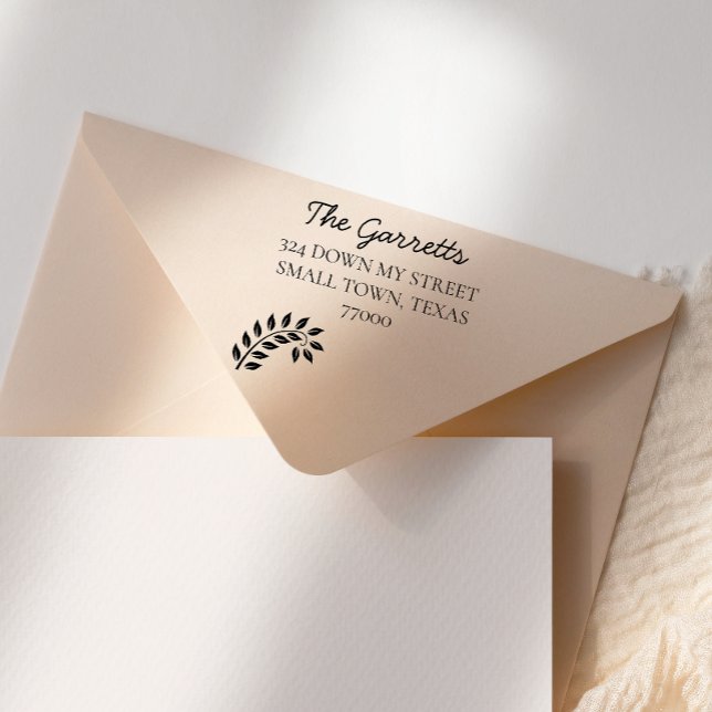 Handskript Löv Returadress Självfärgande Stämpel (Skapare uppladdad)