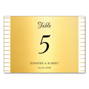 Handskript med modern Elegant, Guld-rand Bordsnummer