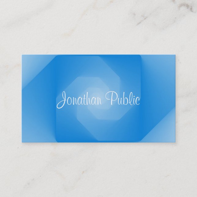 Handskript Namn för professionell Blue Template Visitkort (Framsida)